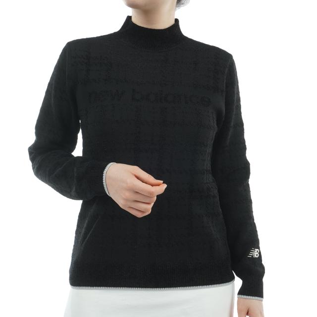 ニューバランス　New Balance　グレンチェックダブルジャカード ストレッチ ハイネック プルオーバーセーター　レディス