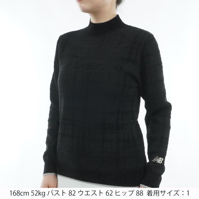 ニューバランス　New Balance　グレンチェックダブルジャカード ストレッチ ハイネック プルオーバーセーター　レディス_1
