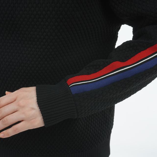 ビバハート VIVA HEART 裏地付き 配色ライン プルオーバーセーター