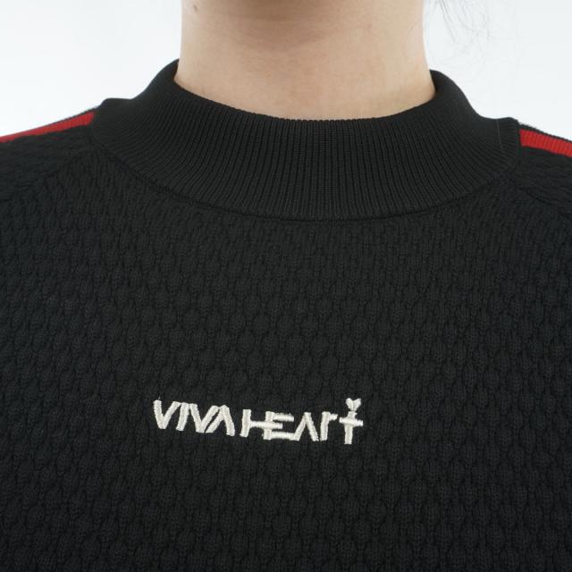 ビバハート　VIVA HEART　裏地付き 配色ライン プルオーバーセーター　レディス