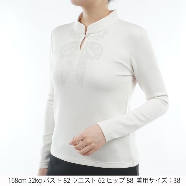 ビバハート　VIVA HEART　トロンプルイユ ボウタイ風モックネックプルオーバー　レディス_1
