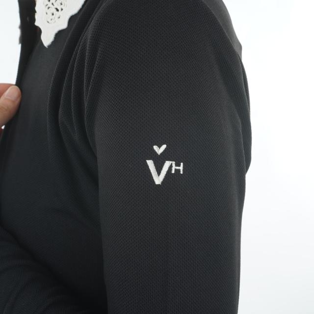 ビバハート VIVA HEART カットワーク刺繍 長袖ポロシャツ レディスの