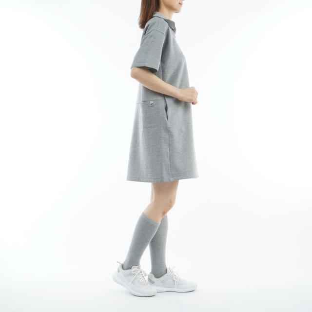 新品　New Balance レディース サイズ2 グレー　ハーフジップ　裏地付 ニューバランス New Balance ダンボールスウェット ストレッチ ハーフ