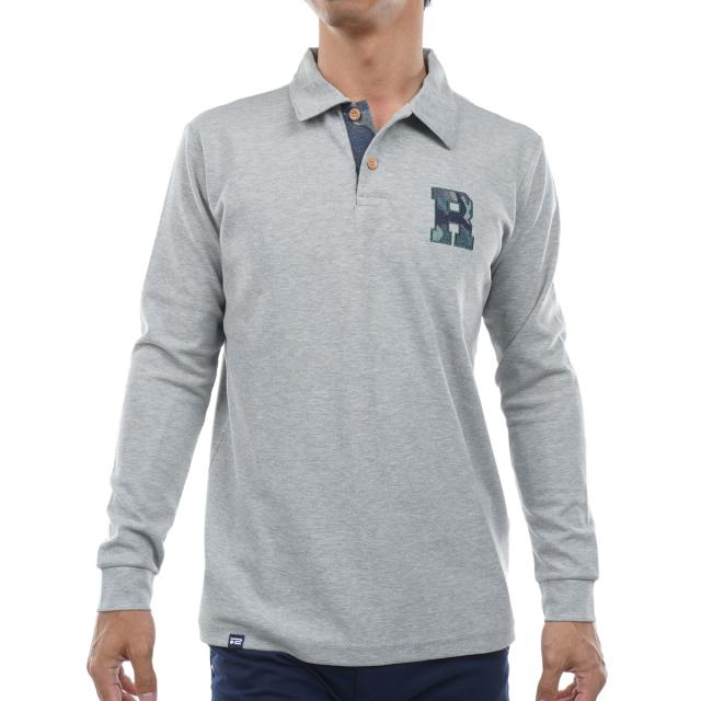 ロサーセン　ROSASEN　ストレッチ 鹿の子ダンボール ワッペン長袖ポロシャツ