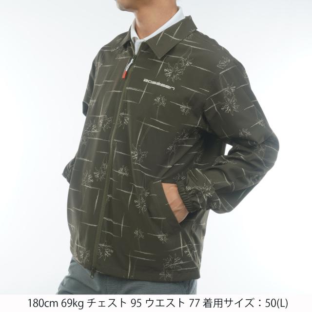 ロサーセン　ROSASEN　ストレッチ パームツリー柄 コーチジャケット_1