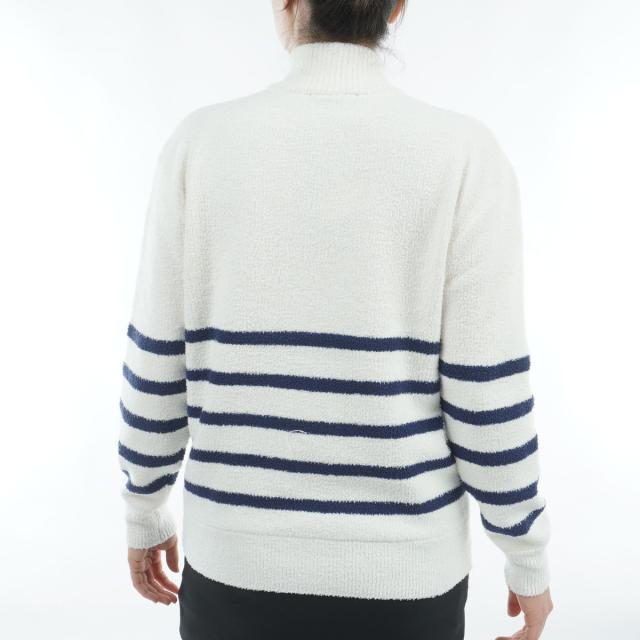 ロサーセン　ROSASEN　モールニット ボーダー ハーフジップハイネックセーター　レディス_2