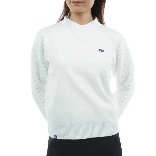 ロサーセン　ROSASEN　軽量 ケーブル編み クルーネックセーター　レディス