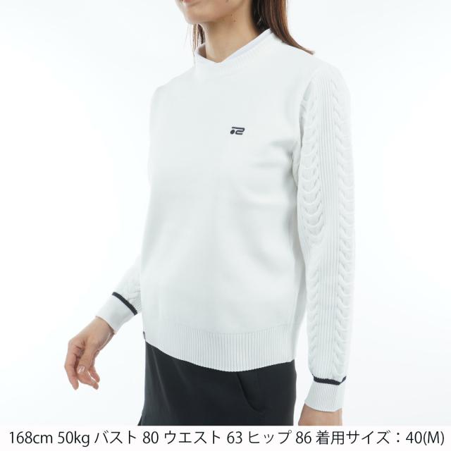 ロサーセン　ROSASEN　軽量 ケーブル編み クルーネックセーター　レディス_1