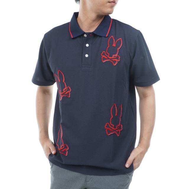 サイコバニー　PSYCHO BUNNY　GOLF ビッグバニーロゴ エンブロイダリー 半袖ポロシャツ