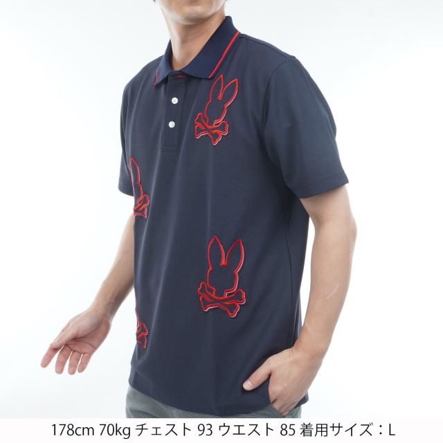 サイコバニー　PSYCHO BUNNY　GOLF ビッグバニーロゴ エンブロイダリー 半袖ポロシャツ_1