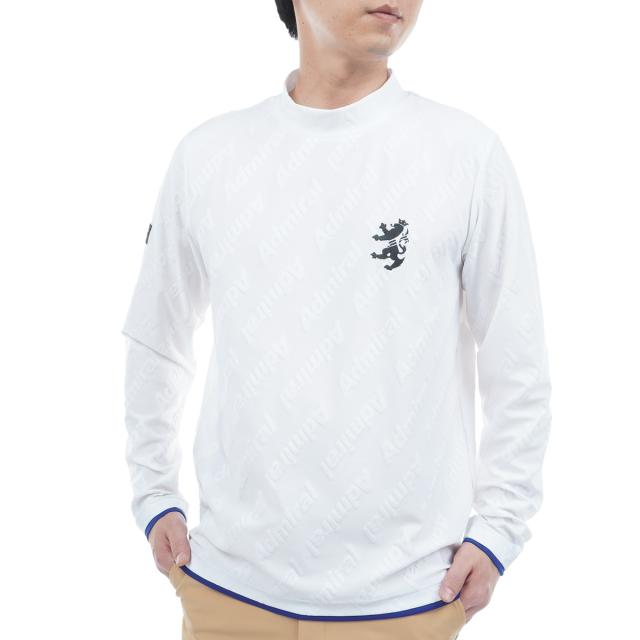 アドミラル　Admiral　ロゴストレッチ ジャカードモックネック長袖シャツ