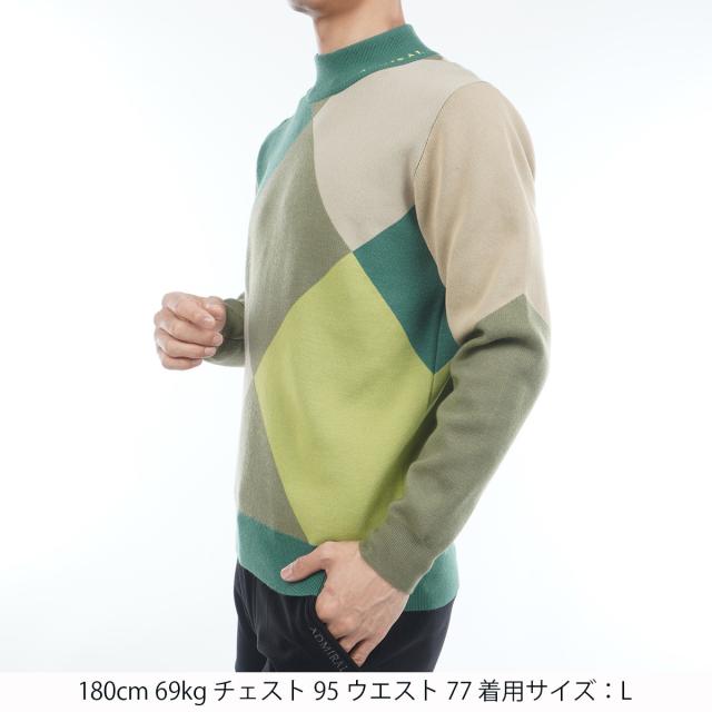 アドミラル Admiral アーガイル ハイネックセーター