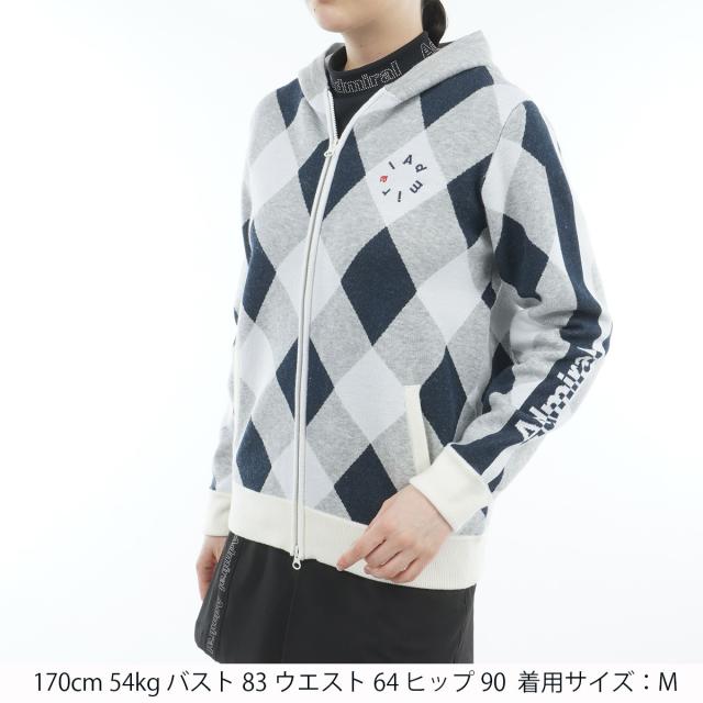 アドミラル Admiral ストレッチ アーガイル フルジップパーカー