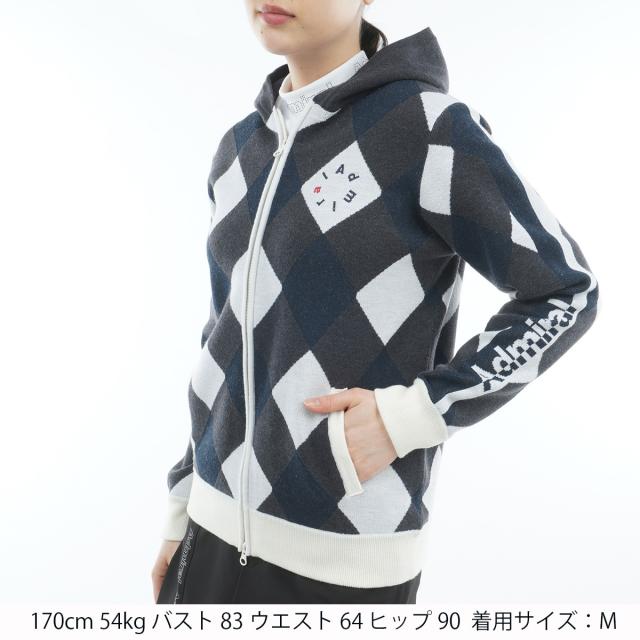 アドミラル Admiral ストレッチ アーガイル フルジップパーカー レディス