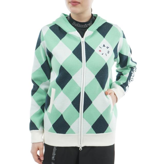 アドミラル Admiral ストレッチ アーガイル フルジップパーカー
