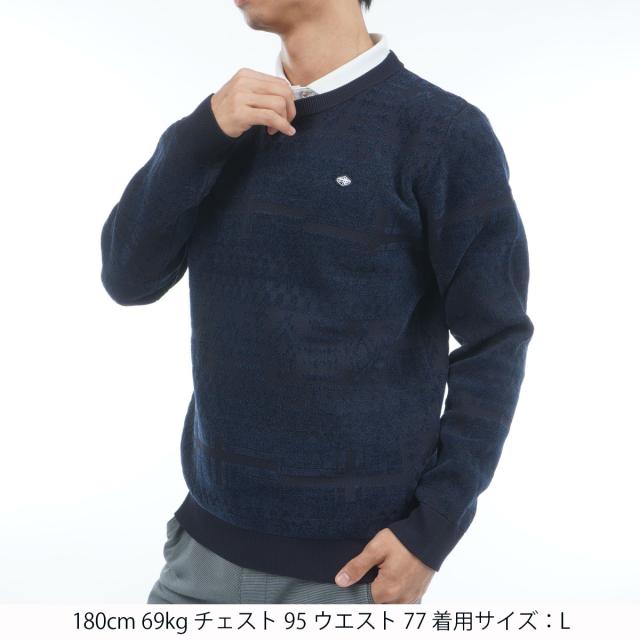 フィドラ　FIDRA　ストレッチ ジャカード クルーネックセーター_1