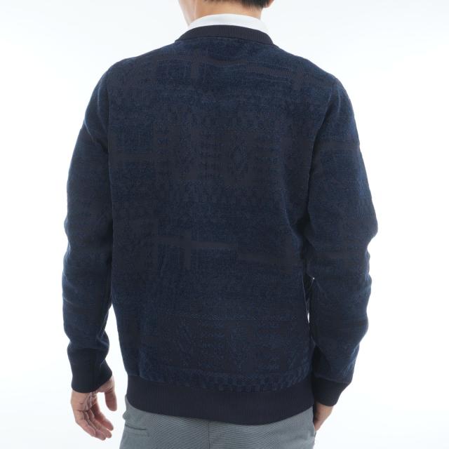 フィドラ　FIDRA　ストレッチ ジャカード クルーネックセーター_2