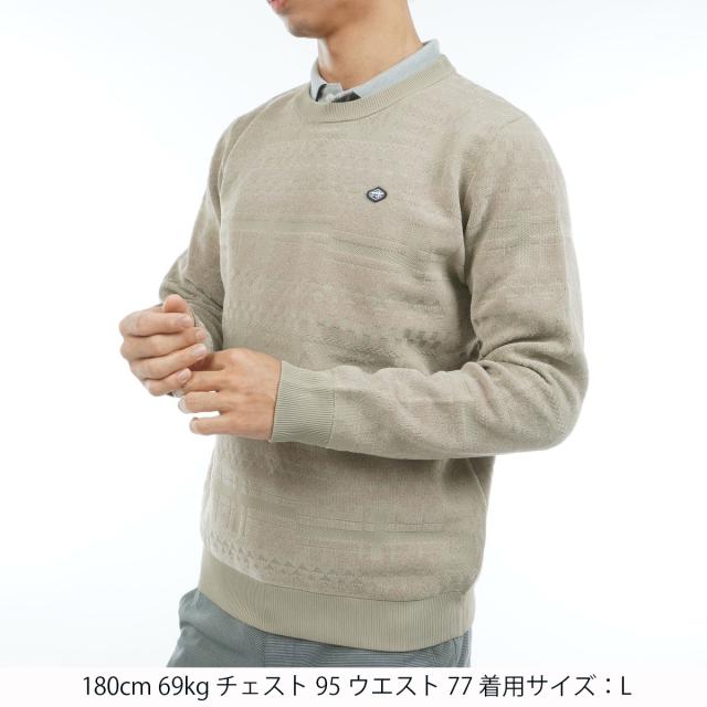 フィドラ　FIDRA　ストレッチ ジャカード クルーネックセーター_4