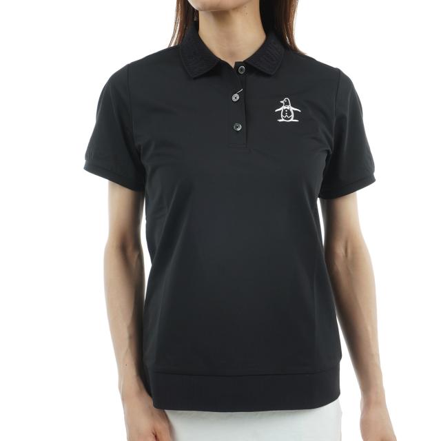 マンシングウェア　Munsingwear　ストレッチ 衿ロゴジャカード半袖ポロシャツ　レディス