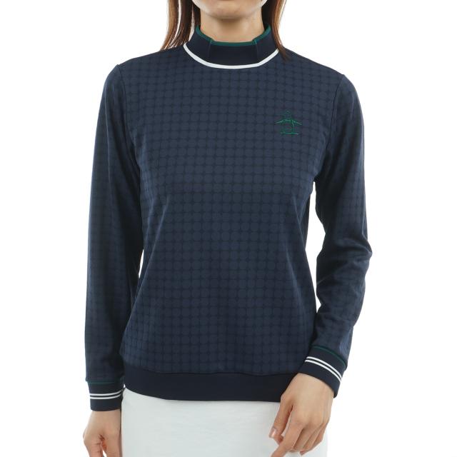 マンシングウェア　Munsingwear　Sunscreen NIR ストレッチ ジャカードモックネック長袖シャツ　レディス