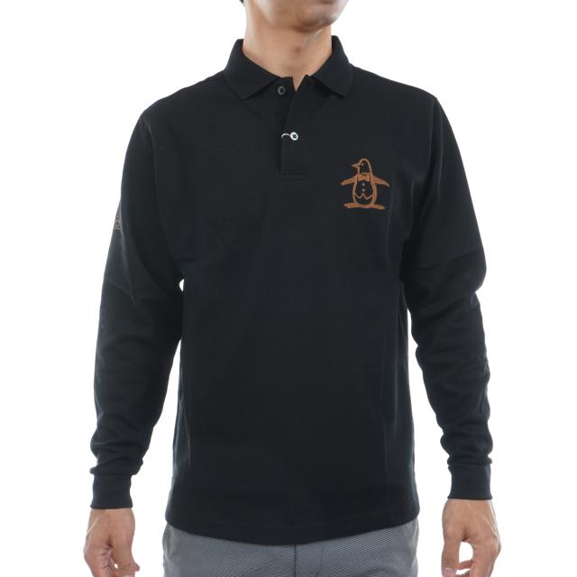 マンシングウェア　Munsingwear　10 YEARS POLO SHIRT ビッグロゴ刺繍長袖ポロシャツ