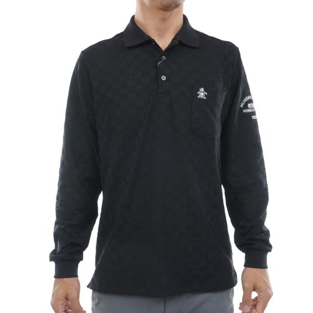 マンシングウェア　Munsingwear　ストレッチ リンクスジャカード 長袖ポロシャツ