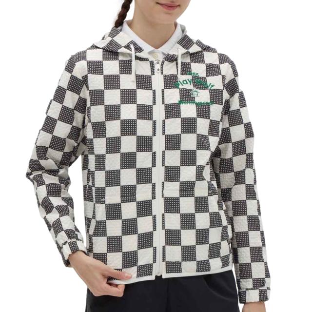 マンシングウェア Munsingwear ストレッチ ブロック柄長袖前開き