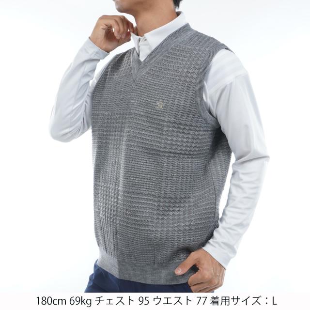 マンシングウェア Munsingwear グレンチェックVネックニットベストの