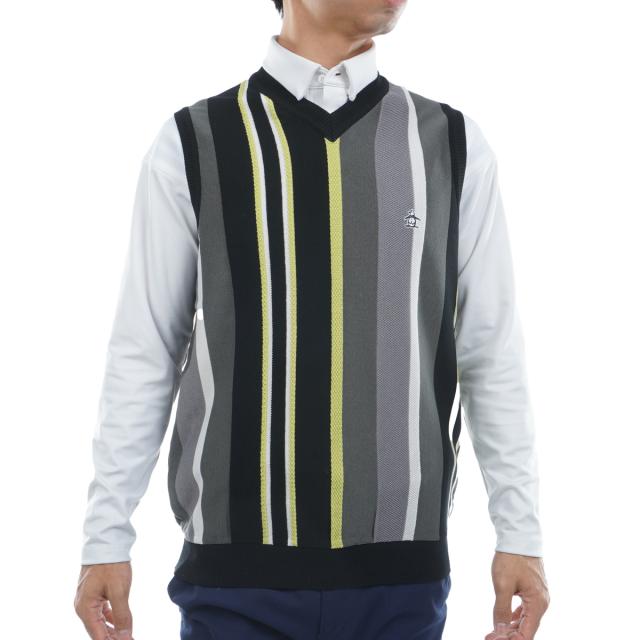 マンシングウェア　Munsingwear　マルチストライプニットベスト