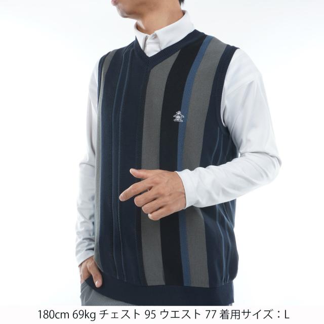 マンシングウェア Munsingwear マルチストライプニットベストの通販は