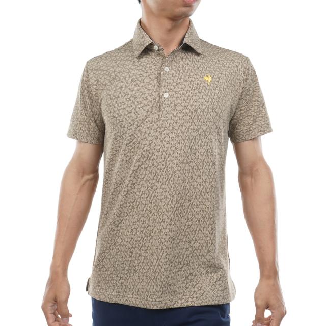 ルコックスポルティフ ゴルフ　Le coq sportif GOLF　ストレッチ トライアングルプリント半袖ポロシャツ