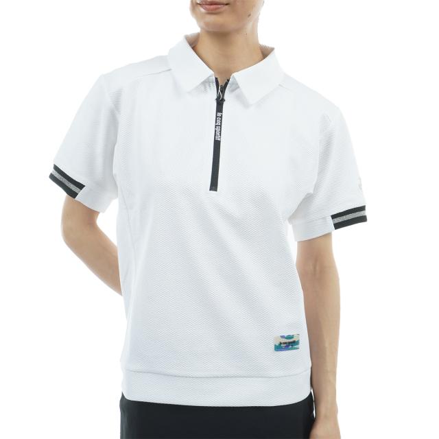 ルコックゴルフ ハーフジップ スポーツ ウェア ホワイト Mサイズ ルコックスポルティフゴルフコレクション ハーフジップ 速乾シャツ