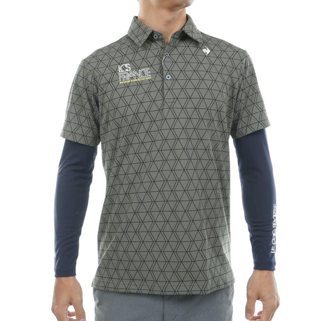 ルコックスポルティフ ゴルフ　Le coq sportif GOLF　ストレッチ 長袖インナーシャツ付き半袖ポロシャツ