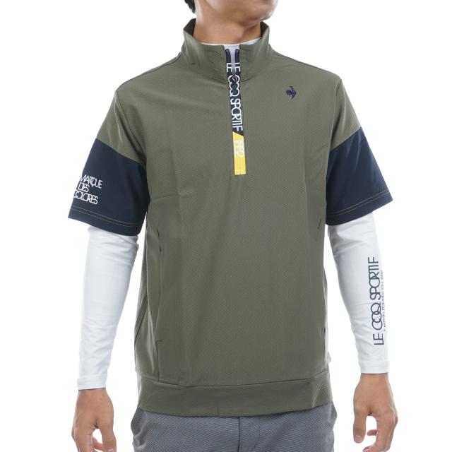 ルコックスポルティフ ゴルフ　Le coq sportif GOLF　ストレッチ 長袖インナーシャツ付き半袖ミドラー