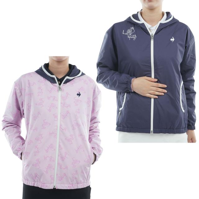 ルコックスポルティフ ゴルフ　Le coq sportif GOLF　ストレッチ リバーシブルフーディーブルゾン　レディス