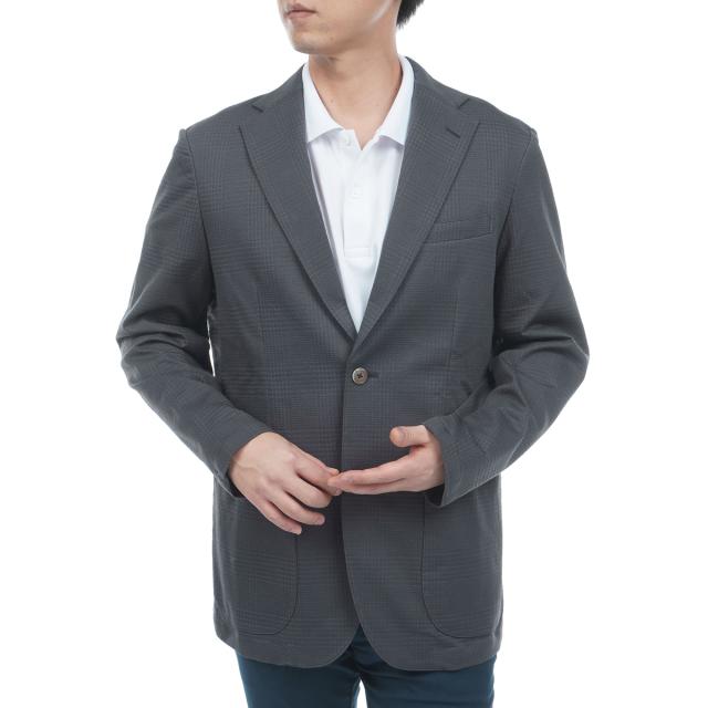 マンシングウェア　Munsingwear　ストレッチ グレンチェックニットジャケット