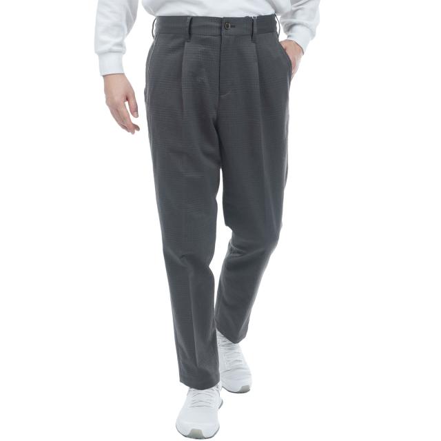 マンシングウェア　Munsingwear　ストレッチ グレンチェック ワンタックニットパンツ