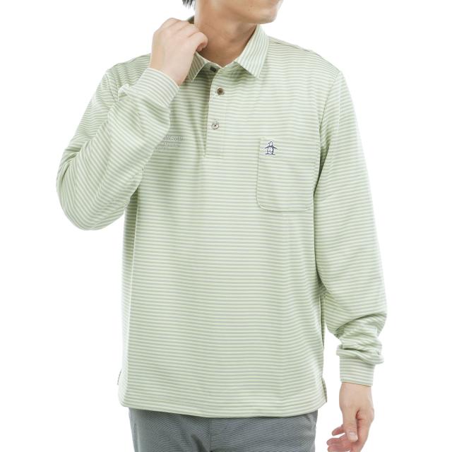 マンシングウェア Munsingwear ストレッチ ボーダー台衿付き長袖