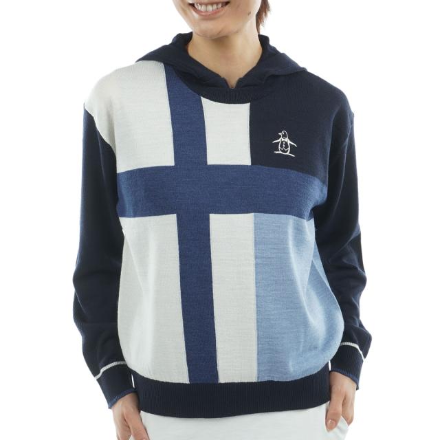 マンシングウェア　Munsingwear　ライナー付きインターシャセーター　レディス