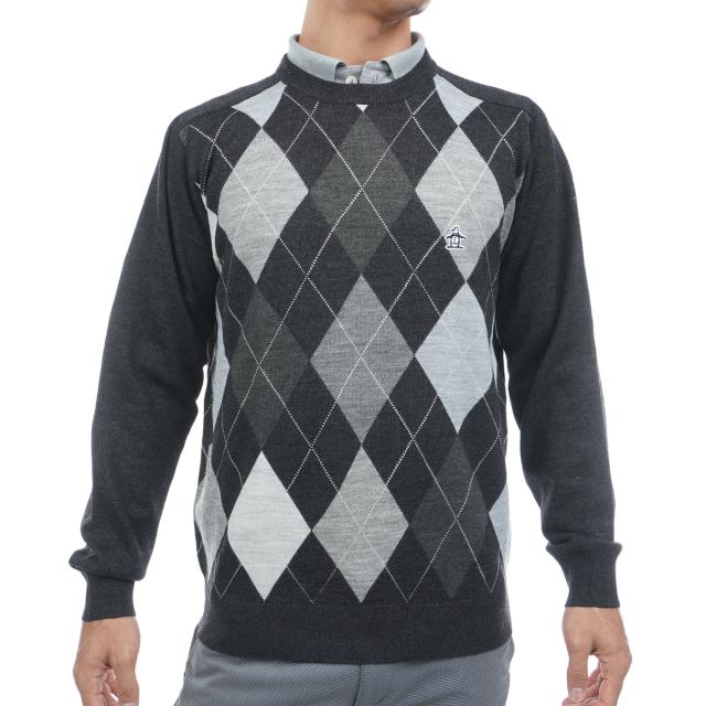 マンシングウェア　Munsingwear　アーガイル柄クルーネックセーター