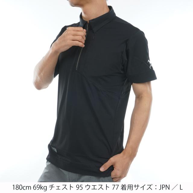 オークリー OAKLEY スカル IDEALLYハイブリッド ジップ半袖ポロシャツ