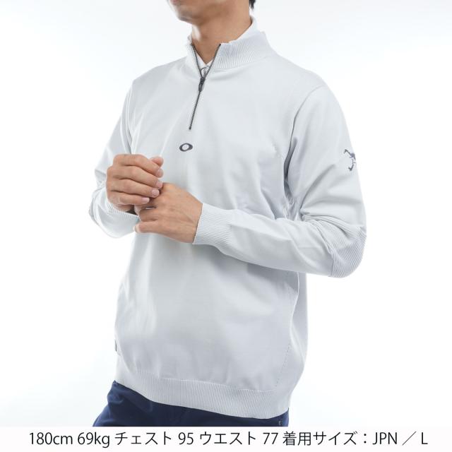 Oakley ホワイト セーター オークリー OAKLEY スカル 2.0 ストレッチ ジップモックネックセーター