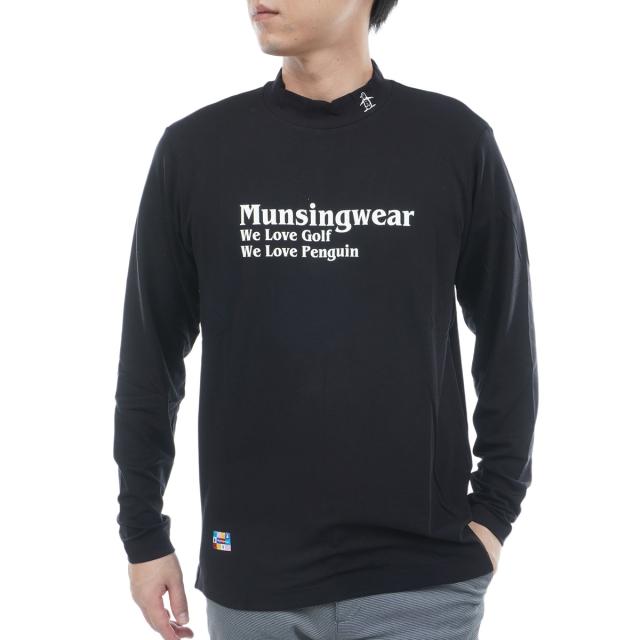 マンシングウェア　Munsingwear　ストレッチ ロゴプリント 長袖モックネックシャツ