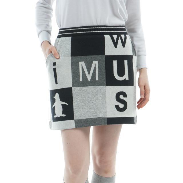 マンシングウェア　Munsingwear　ブロック柄ニットスカート　レディス