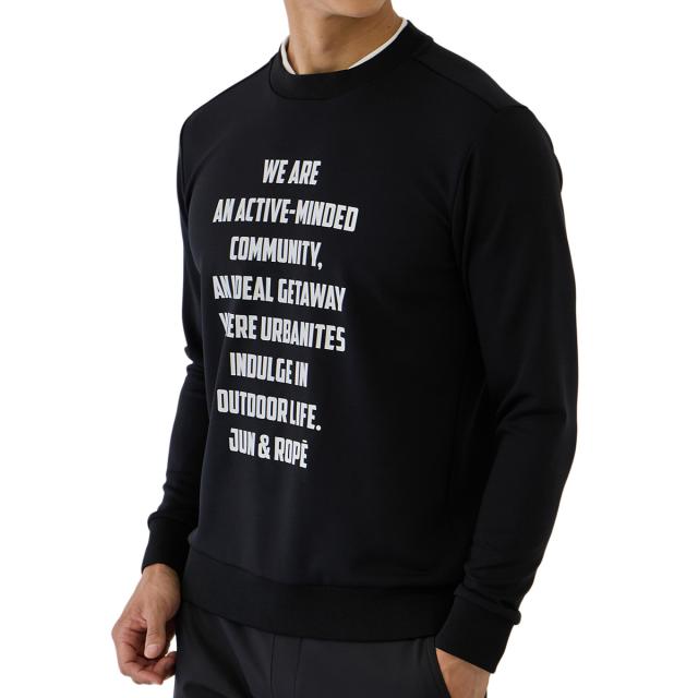 ジュン アンド ロペ　JUN & ROPE　ストレッチダンボール フロントプリント長袖プルオーバー