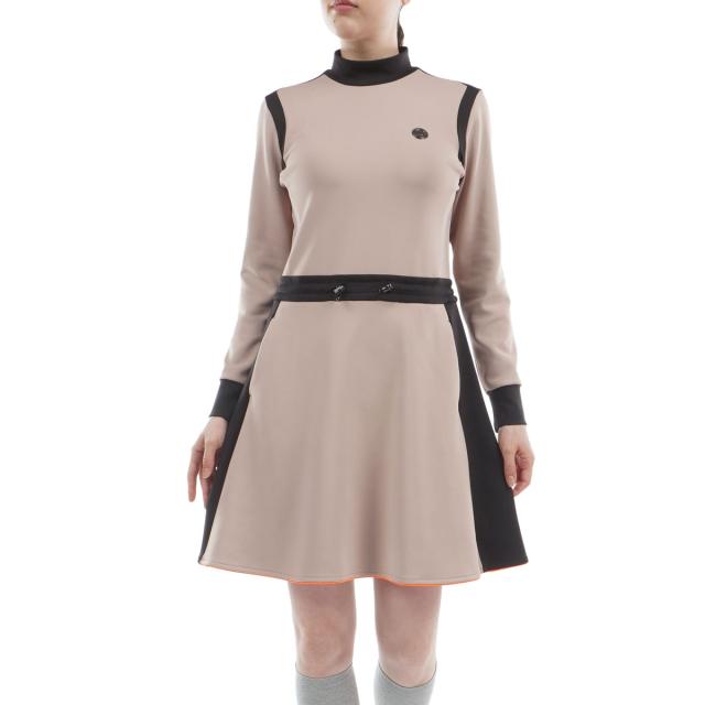 ランバン スポール　LANVIN SPORT　ブロッキングデザイン長袖ワンピース　レディス