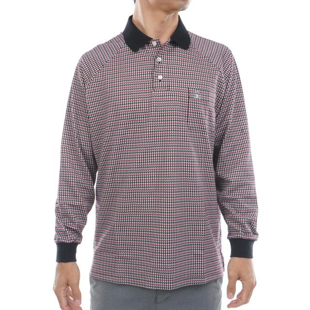 ペンギン バイ マンシングウェア　Penguin by Munsingwear　グレンチェック長袖ポロシャツ