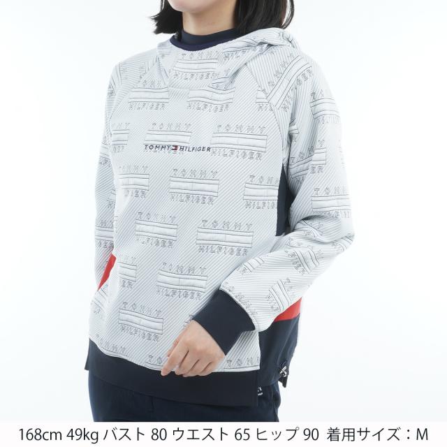 トミー ヒルフィガー ゴルフ　TOMMY HILFIGER GOLF　ストレッチ キルトジャカード プルオーバーフーディー　レディス_1