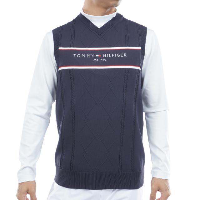 トミー ヒルフィガー ゴルフ TOMMY HILFIGER GOLF ケーブル浅Vネック