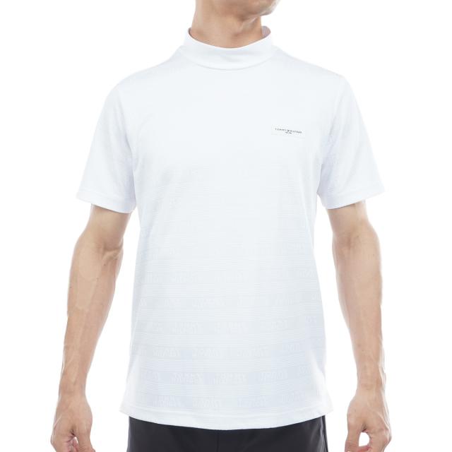 トミー ヒルフィガー ゴルフ　  GOLF　ストレッチ ロゴジャカード モックネック半袖シャツ